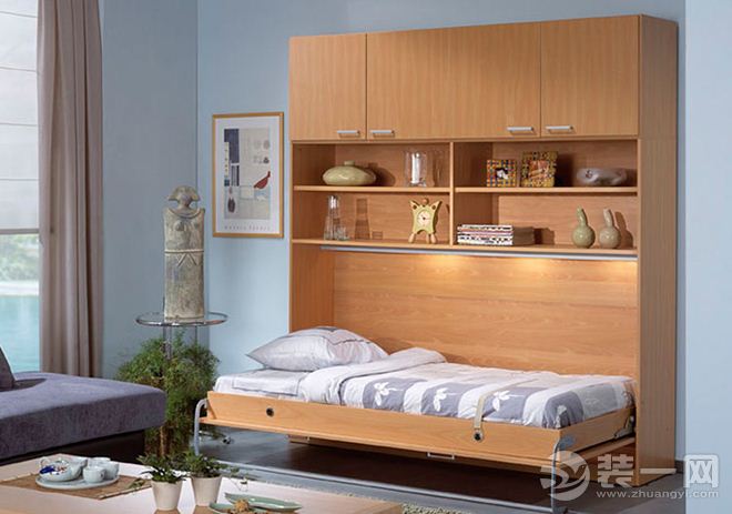 小户型卧室节省空间妙招 壁桌床效果图展示一
